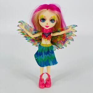 Mattel Enchantimals Peeki Parrot Doll Cut Hair Missing Parrot and Crown - GUC